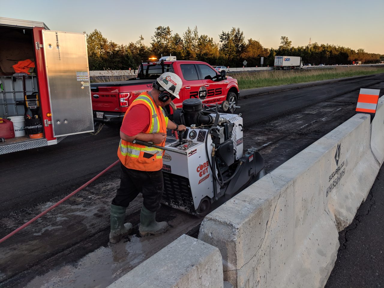 Sciage autoroutier sur l'autoroute 20 à Val-Alain
